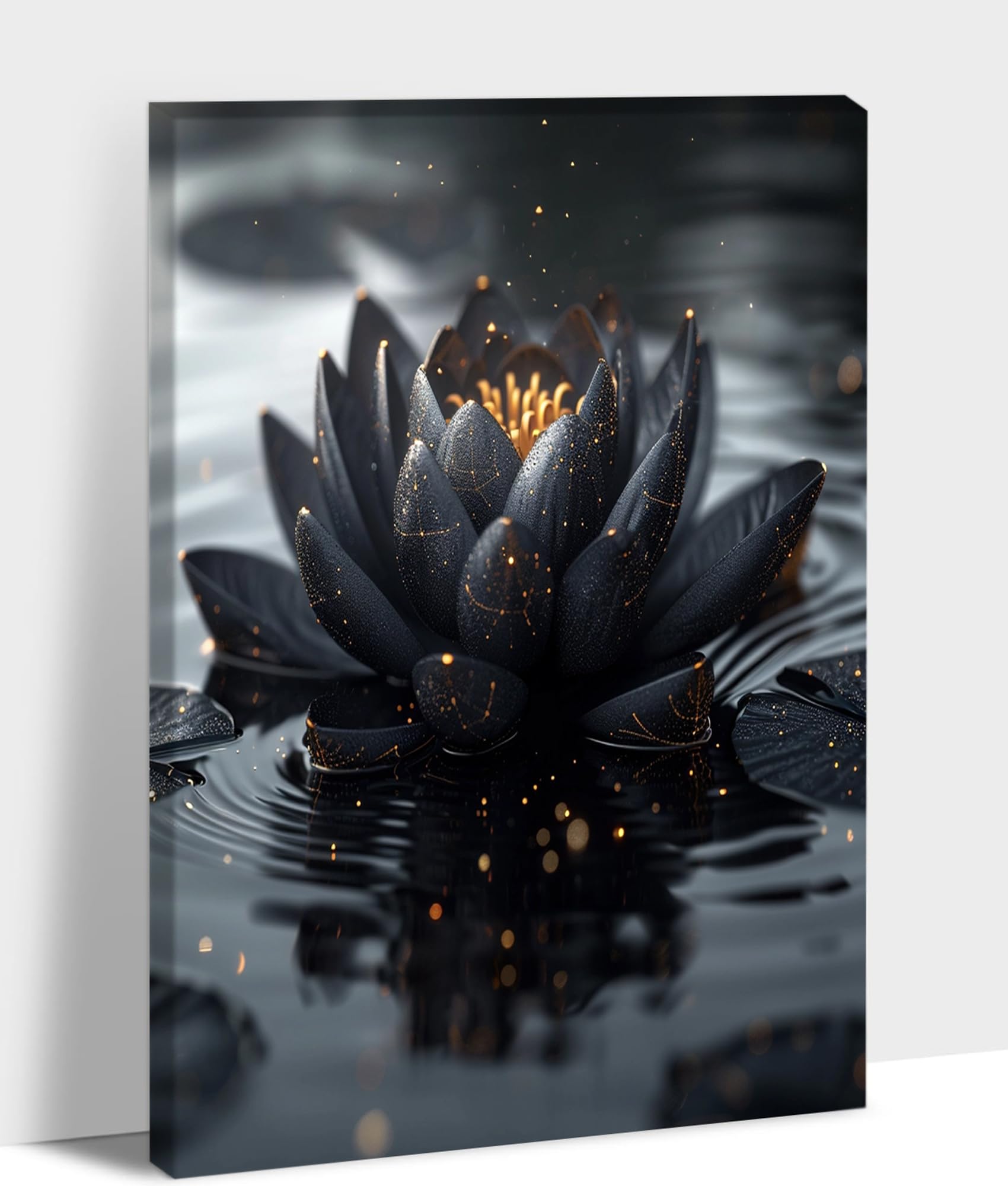 Amazon.com: Black Lotus Flower Zen Wall Art, Modern Spa Bathroom